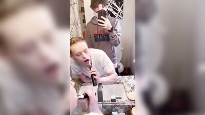 Gay Porn: Dirty Talk while Brushing Teeth!