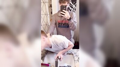 Gay Porn: Dirty Talk while Brushing Teeth!