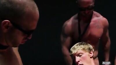 Gangbanged Abduction: Four Guys Take Turns on Fucking the Blonde Hunks Mouth and Ass!