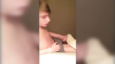 Young Muscle Boy Cutie: Bedroom JO Session with Blonde Hunk