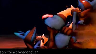 Lucarios Unleashed: Campfire Antics Turn into Steamy Night of Passion!