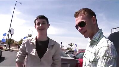 Exciting Parklot Public Shopping Experience: Amateur Blond Boys Fucking in Front of Wallmart!