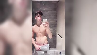 Hector Konak - Bathroom Solo Cum Wank: A Gay Porn Action with Big Cocks and Cum Shots in the Handjob Scene!