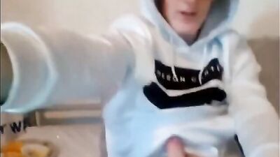 Horny Ginger Hottie Spills His Cum on Cam Boys in Public!