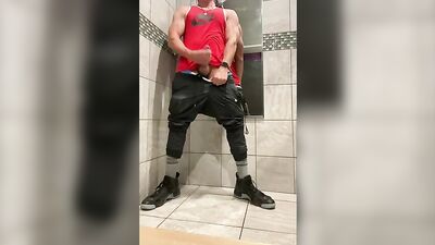 JockDad87s Locker Room Cumshot: Big Shoes and Muscles