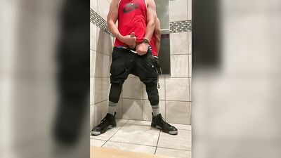 JockDad87s Locker Room Cumshot: Big Shoes and Muscles