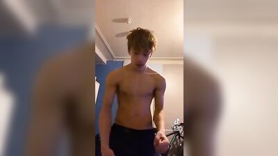 Gay Porn Video: Amateur Blonde Boys Solo Show on Tiktok and Private Strip Hard