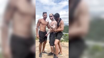 Outdoor Hilltop Threeway Fuck- Gay Porn Adventure!