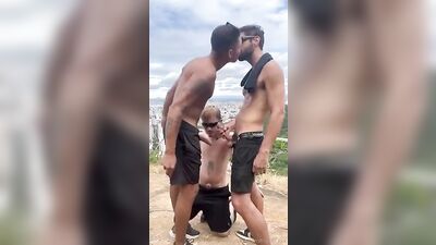 Outdoor Hilltop Threeway Fuck- Gay Porn Adventure!