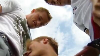 Outdoors - Wild Encounters: Bareback Group Sex in Public