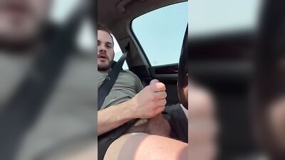 Jerking Off in Parked Car 2: Cumming Solo - Amateur Cum Shots