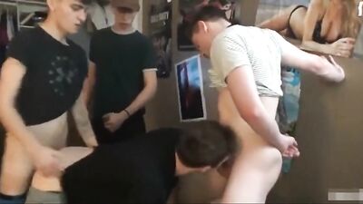 Gangbang with American Straight Frat Boys and Cute Twink - Private Recording - Hot Cumshots!
