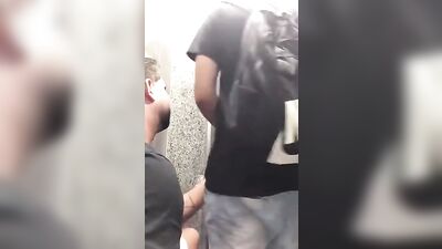 Gay Porn Video: Hot Boy in Bathroom! Cum Shots and Public Outdoor Oral