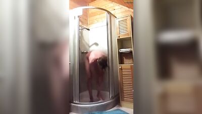 Cumming in the Shower with Big Bonners Cute Blonde Fitness Model