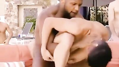 Black Rough Daddy Fucks Hard and White Boy - Action Interracial Ass Play
