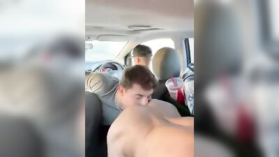 Car Rimming Orgy with Twink Boys in Public!