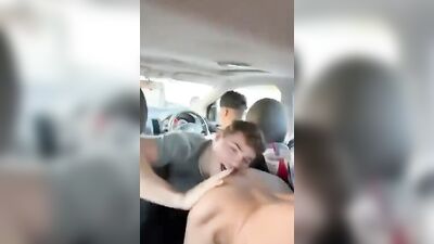 Car Rimming Orgy with Twink Boys in Public!