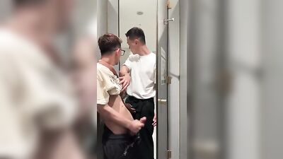 Gay Asian Boys Cum in Public Toilet: Muscle Edition