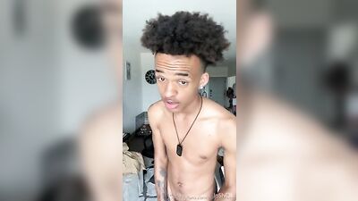 Black Twink Explosion - Jerking Off and Cumming Hard!
