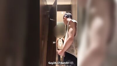 Asian Twink Caught in Public Toilet - Hardcore Action with Explosive Cum Shots!