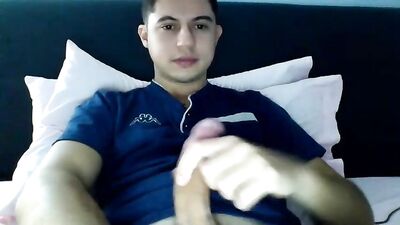 Webcam Solo Italian Stroke: Big Dick Amateur Exposure!
