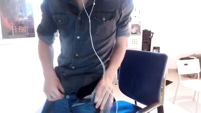 Swedish Webcam Masturbation Showdown: Blonde Boy Cums Hard for His Fans!
