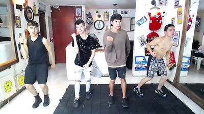 Latino Porn Sex Frenzy: Group Cam Show with Bareback Oral Handjobs!