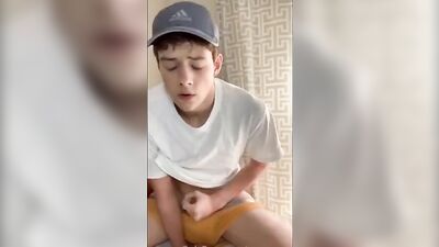 Gay Porn Twink Cum in Shorts - Blond Boys Handjob Solo Web-Cam