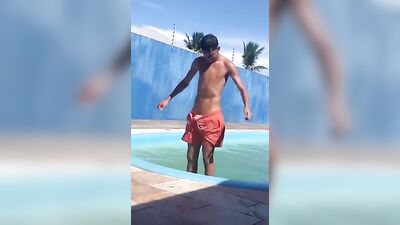 Young Hunk @ Public Outdoor Pool!