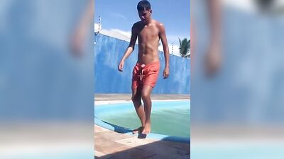 Young Hunk @ Public Outdoor Pool!