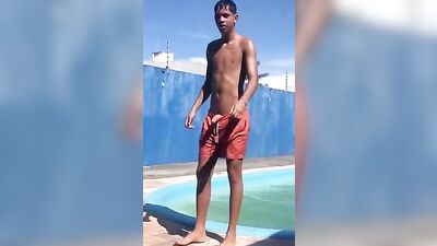 Young Hunk @ Public Outdoor Pool!