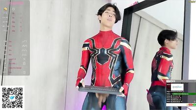 Showing his new trousers