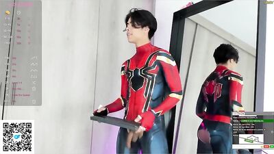 Showing his new trousers