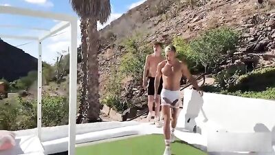 Gay Villa Orgy: Bareback Group Sex Action