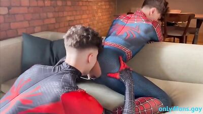 Super Hero Costumes Cumshot - Lads in Action!
