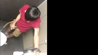 Gay Asian Twink Cum in Public Restroom: Amateur Tube Exposure