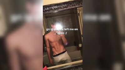 Cumming Fitness: Cute Guys Jacking Session in the Mirrored Bathroom!