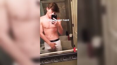 Cumming Fitness: Cute Guys Jacking Session in the Mirrored Bathroom!
