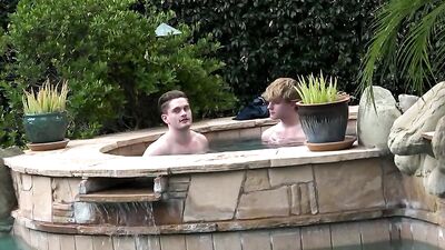 Gay Porn Garden Twinks Experience Bareback Action Cum Shots with Young and Hungry Twinks