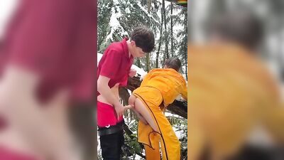 Winter Gay Boys Public Outdoor Fucking: Short Fun Twinks Porn