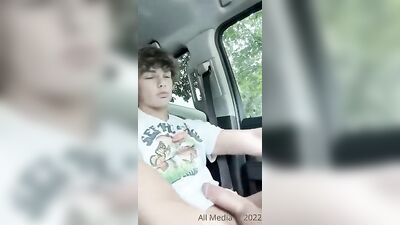 Car JO Public Outside College - Amateur Cum Shots