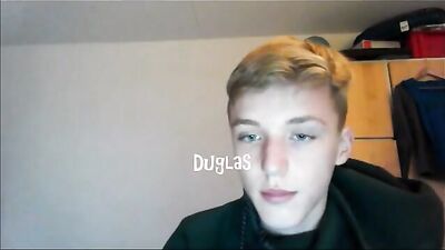 Dutch Twink Douglas Cums Live on Cam: Baited Blond Omegle Boys Web-Cam Jerk Off