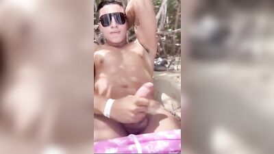 Outdoor Cumshot Solo: Beach Sex Adventure