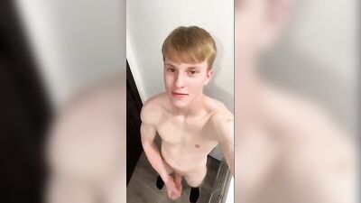 Cute Blonde Zach Hard on: Selfie Solo Cam Handjob