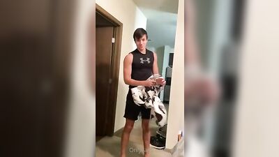 Cute guy strip and several vids getting sucked and fucking a girl