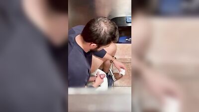 Spy Bro Caught Hidd*en Porn Boys: Amature Public Outside Voyeur stall restroom spy vid stall