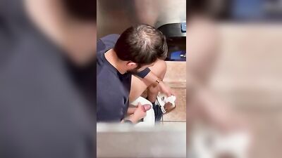Spy Bro Caught Hidd*en Porn Boys: Amature Public Outside Voyeur stall restroom spy vid stall