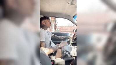 Pulling Out of McDonalds Drive-Thru - Hot Gay Threesome
