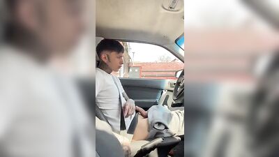 Pulling Out of McDonalds Drive-Thru - Hot Gay Threesome