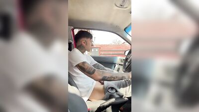 Pulling Out of McDonalds Drive-Thru - Hot Gay Threesome